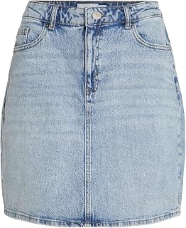 Vila Female Denim Skirt Short 42 Light Blue (Light Blue Denim)
