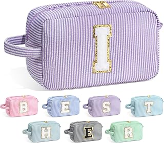 YOOLIFE Bridesmaid Proposal Gifts - Bridal Shower Gifts, Bride To Be Gifts, Bridesmaid Gifts for Wedding Day, Maid of Honor Gifts, Bachelorette Party Gift for Bride, Initial Makeup Bags, Letter I