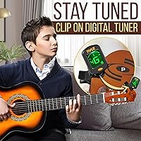 Vista 3 de Pyle Guitarra clásica de 6 cuerdas de 36 pulgadas con sintonizador digital y kit de accesorios, (Sunburst), derecha (PGACLS82SUN.X9)