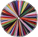 YAKA 60 Pack 14 inch Mix Nylon Coil Zippers Bulk - Supplies Zippers for Tailor Sewing Crafts (20 Color)