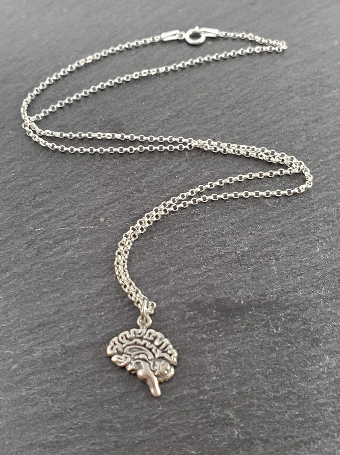 Brain Charm Necklace - Sterling Silver Jewelry - Image 3