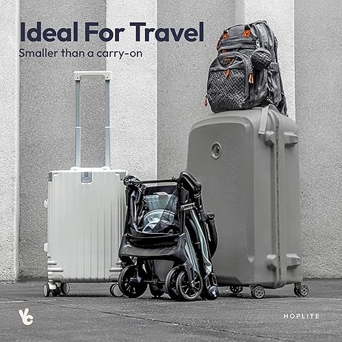 Miniatura 8 de BabbleRoo Hoplite - Cochecito compacto Cochecito de viaje ligero para avión (12.3 libras), recién nacido hasta 55 libras, fácil plegado, ruedas de