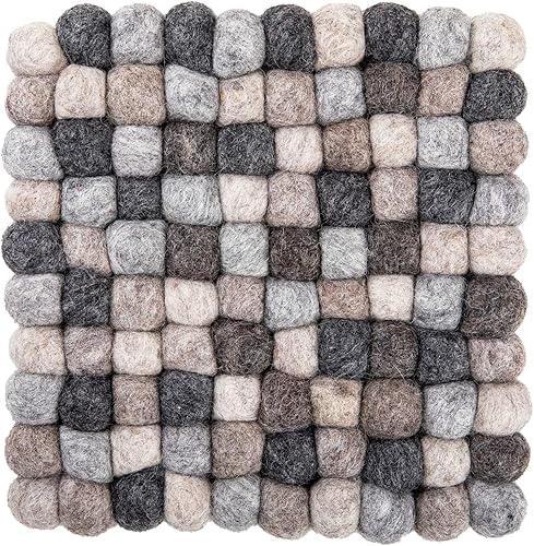 Miniatura 7 de Woolygon Salvamanteles para ollas, soporte para ollas, resistente al calor, diseño de fieltro redondo duradero, relleno a mano en Nepal