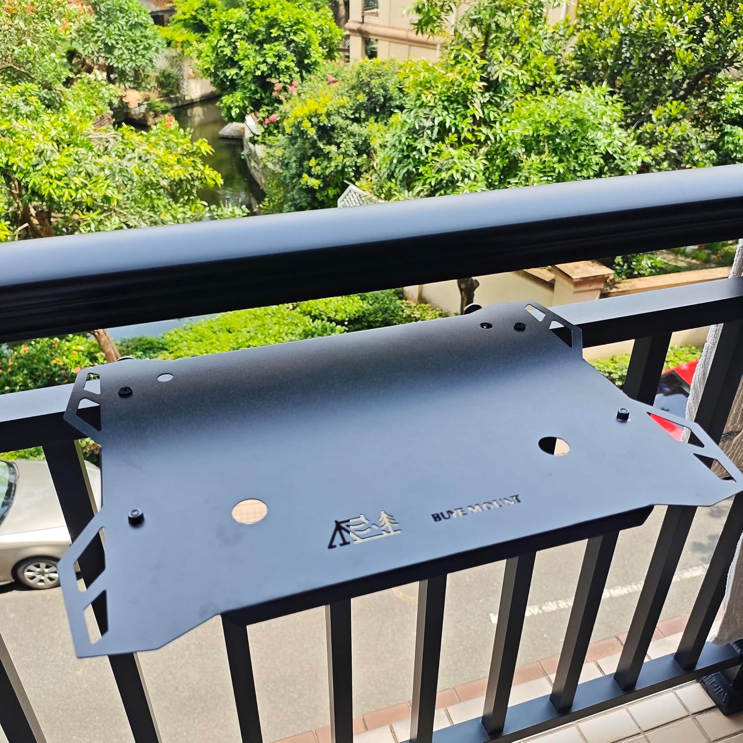 Folding Balcony Railing Table Fits Railing Up to 2.0" Tabletop: 16"D x 11"W