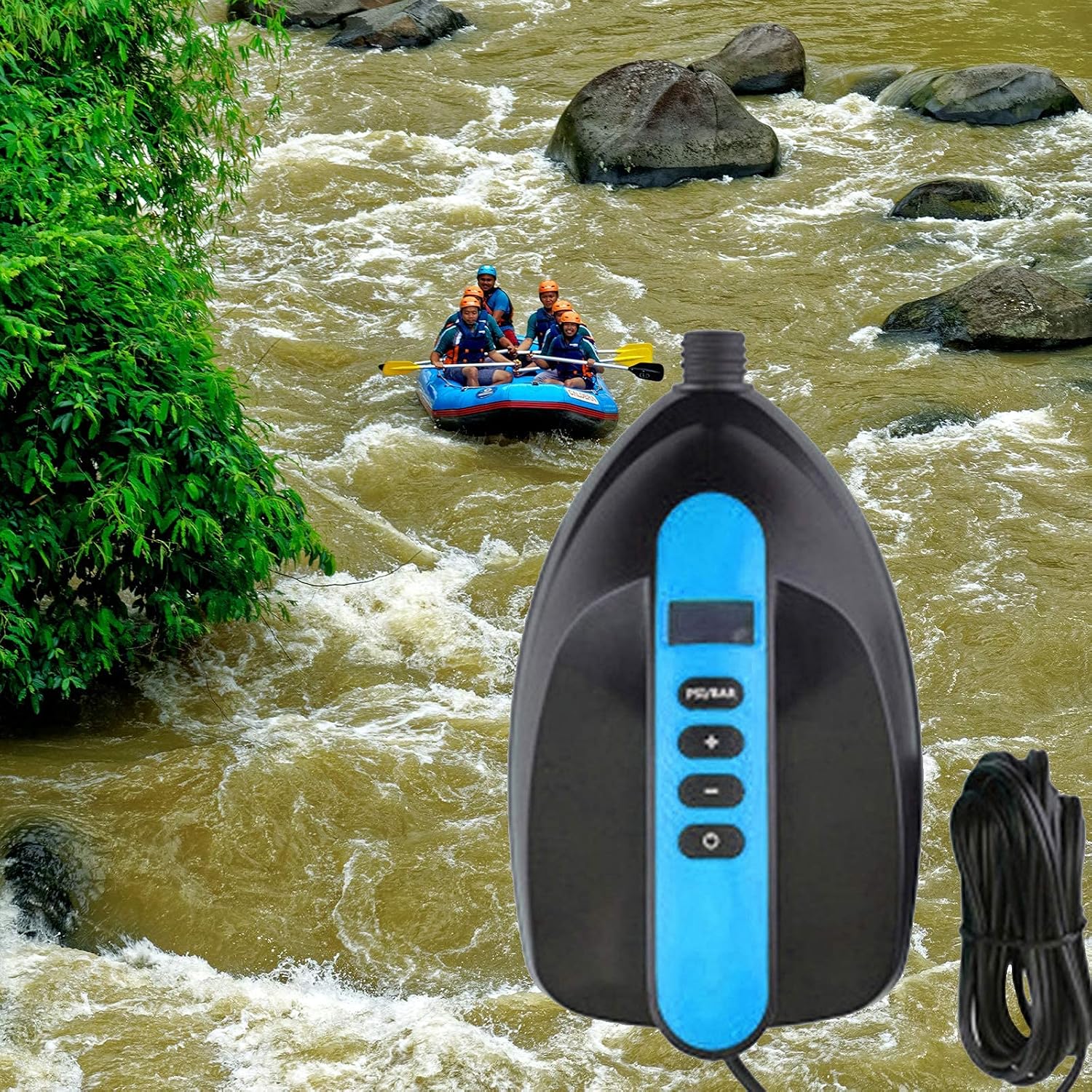 VACHAN Electric Air Pump Compressor - 16PSI Air Pump with LCD Digital, 110W 12 Volt Quick Air Inflator - for Stand Up Paddle Board, Pool, Water Sport, Inflatable Tent