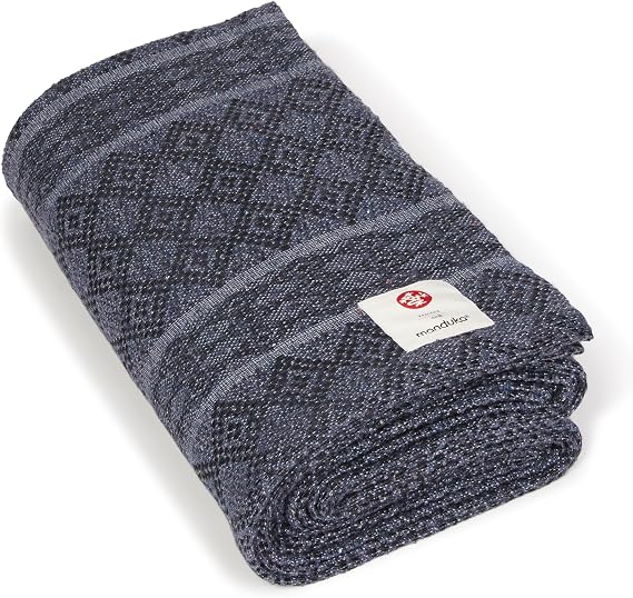 Manduka Yoga Cotton Blanket - Yoga Prop and Accessory, Roll, Fold, Stack to Support, Made of Cotton, 68 inch (172cm), Thunder Grey