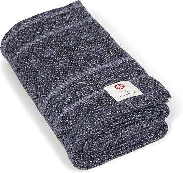 Manduka Yoga Cotton Blanket - Yoga Prop and Accessory, Roll, Fold, Stack to Support, Made of Cotton, 68 inch (172cm), Thunder Grey