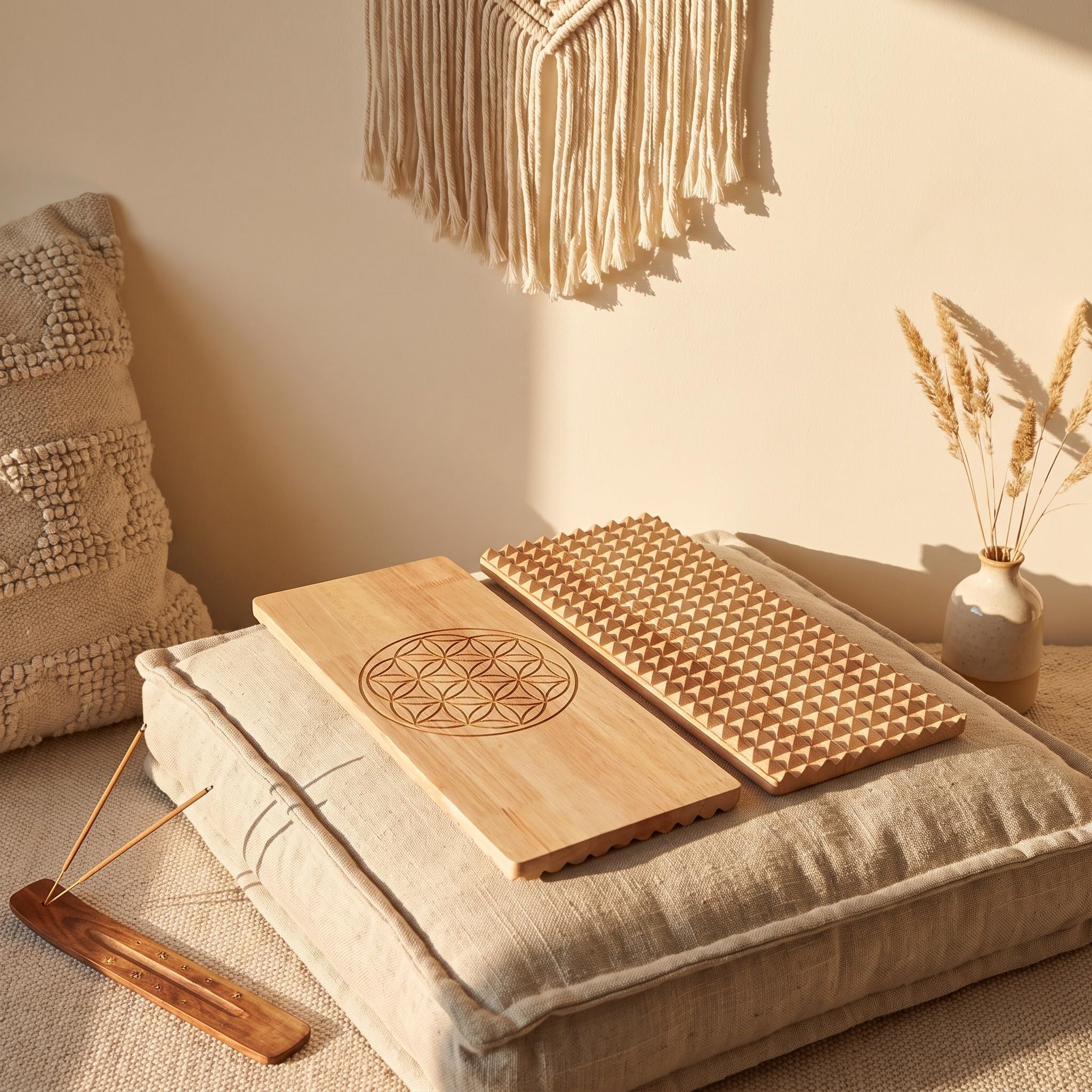 TOYANDONA Lot de 2 planches de massage en bois pour le yoga,
