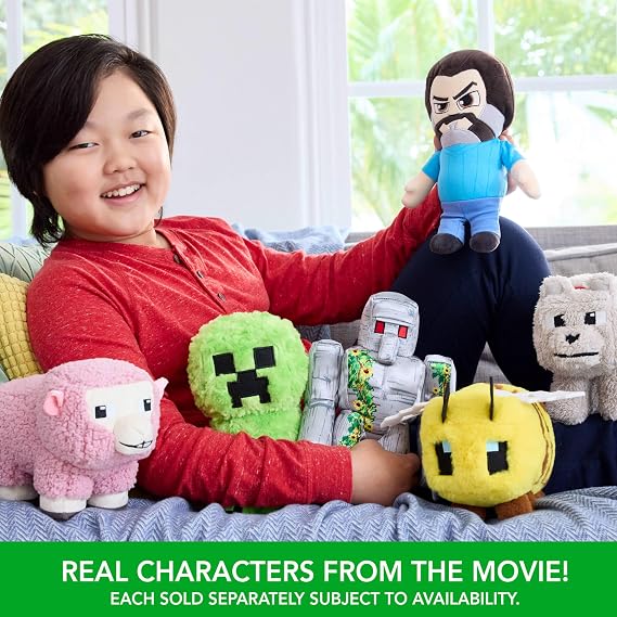Mattel Minecraft Plush Toy, Bee Soft Doll Inspired by A Minecraft Movie Character, 8-inch Collectible