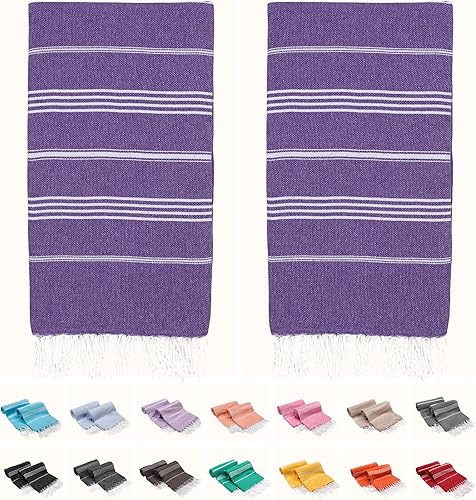Miniatura 16 de PARK&OZ - Toallas ligeras de algodón turco (2 unidades) Prelavadas Absorbentes y de secado rápido Sin arena De gran tamaño Toallas