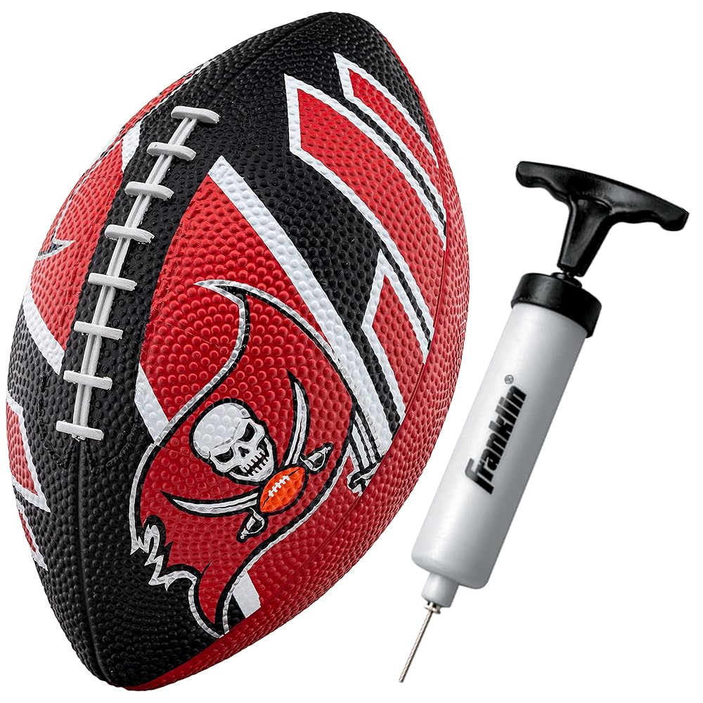 Franklin Sports NFL Tampa Bay Buccaneers Football - Youth Football - Mini 8.5 Rubber Ball - Perfect for Kids - Team Logos and Colors