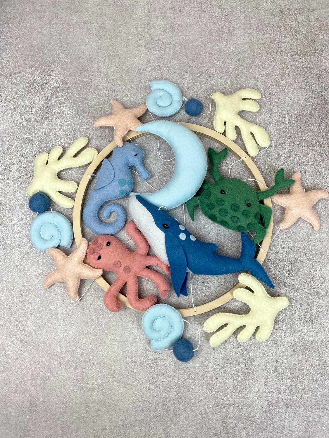 Ocean Mobile for Baby Crib Nautical Nursery Decor Felt sea Animals Unser The sea Mobile Ocean Baby Shower New Parents Gift Pregnancy Gift
