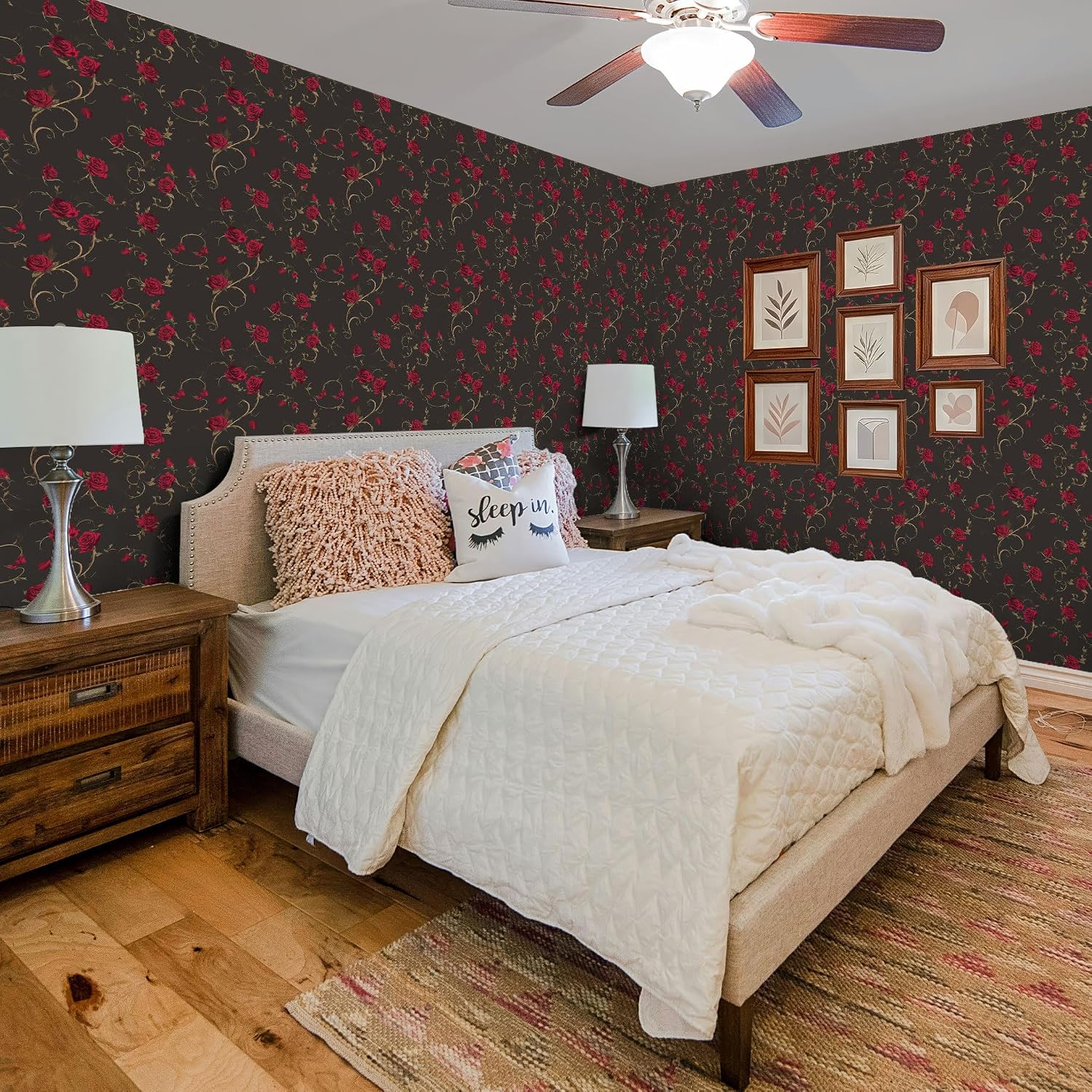 FLFK Gothic Red Rose Wallpaper Peel and Stick 16" x 128" image 5