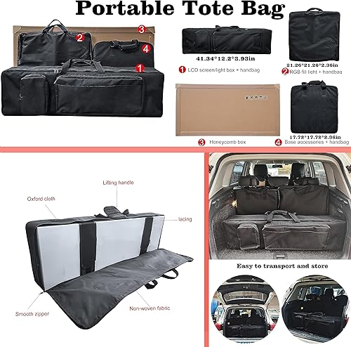 Miniatura 6 de Máquina de cabina de fotos para iPad con bolsa portátil, compatible con iPad de 10.2 pulgadas, 10.9 pulgadas, 11 pulgadas, 12.9 pulgadas, con anillo