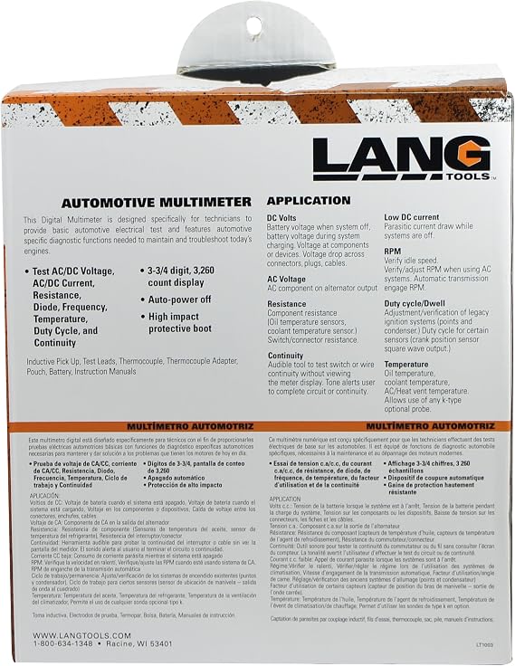 Lang Tools 13803 Automotive Digital Multimeter