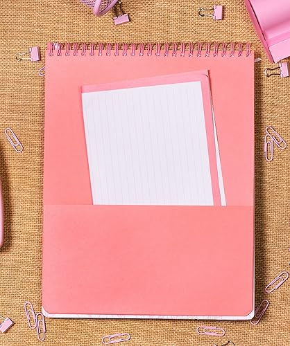 Miniatura 7 de Steel Mill & Co - Cuaderno de espiral grande con rayas universitarias, 11 x 8.5 pulgadas con tapa dura duradera y 160 páginas forradas, amapola rosa