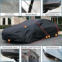 Vista 5 de Funda para auto compatible con Honda Civic Type-R 2016 2017 2018 2019 2020 2021 Honda Civic Type-R W/Type-R Big Spoiler XTREMECOVERPRO Diamond Negro