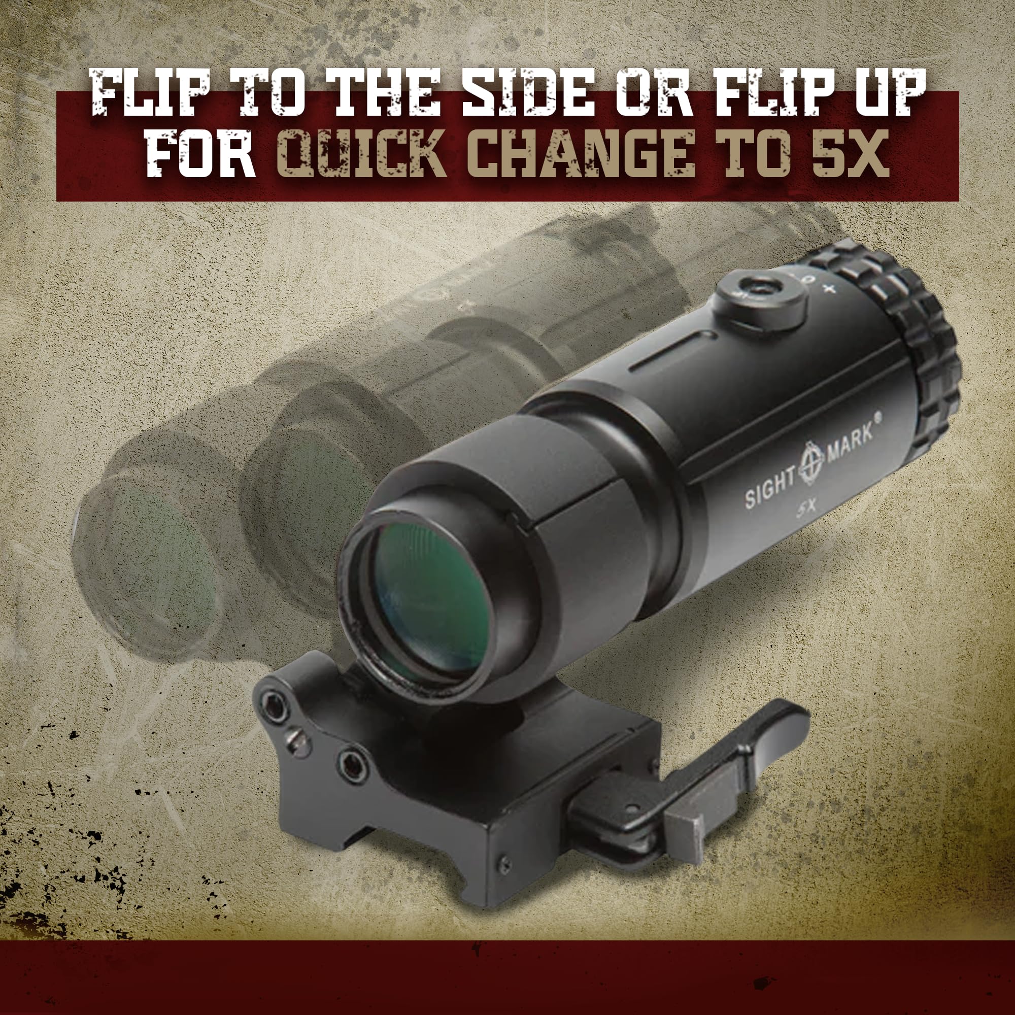 SIGHT MARK T-5 Magnifier サイトマーク T-5 Sightmark T-5 5x Red Dot Magnifier LQD Flip to Side Quick