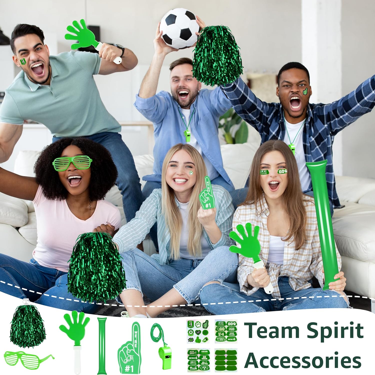 204 Pcs Team Spirit Accessories School Spirit Items for Sports Events image 4