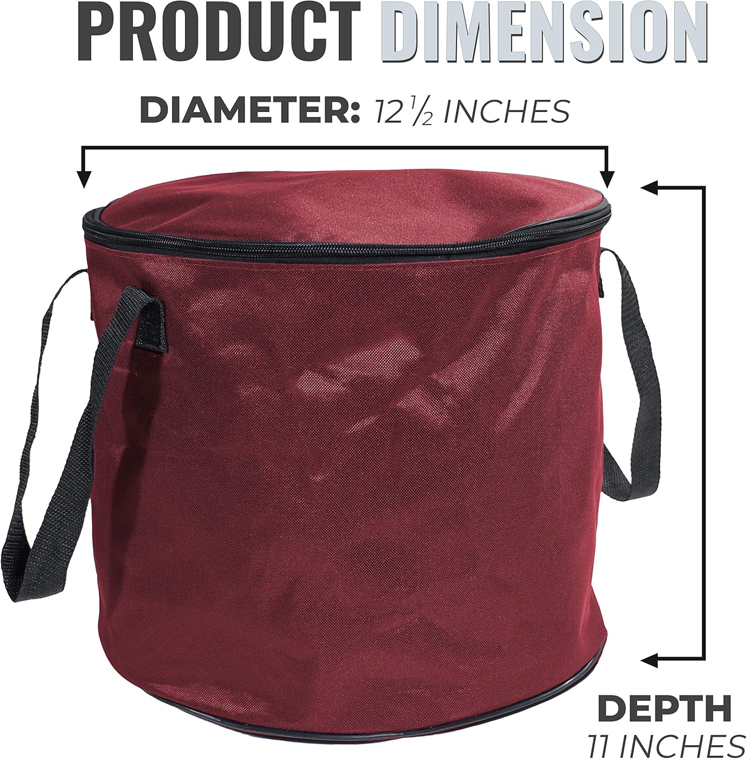612 Vermont Christmas Light Storage Reel Holder with Installation Clip, Polyester Zip up Bag, Organizes up to 150 Foot of Mini Lights