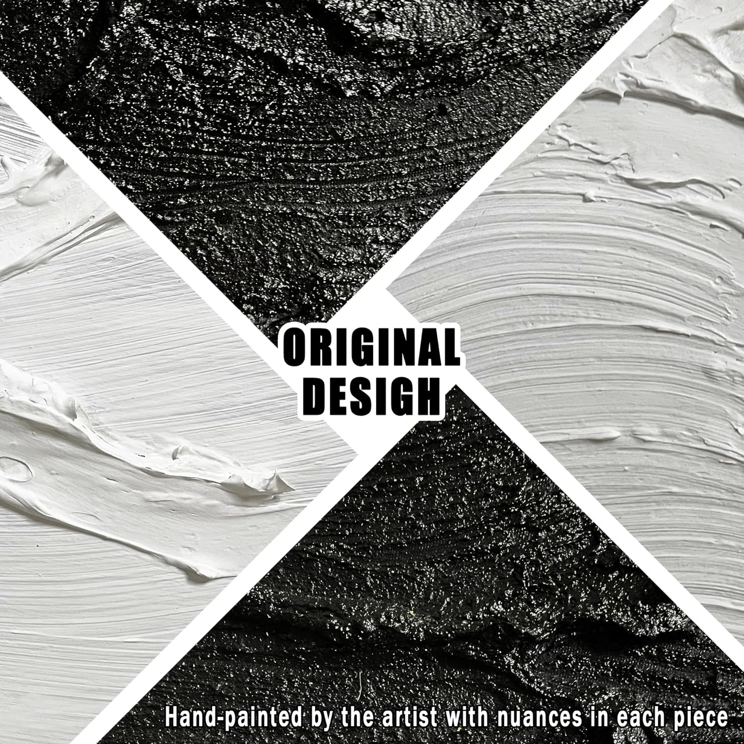 CGXART Minimalist Wall Paintings for Living Room Large Size Abstract Pictures for Office Black and White Art Work for Bedroom Walls Size 29 x 58 Inch