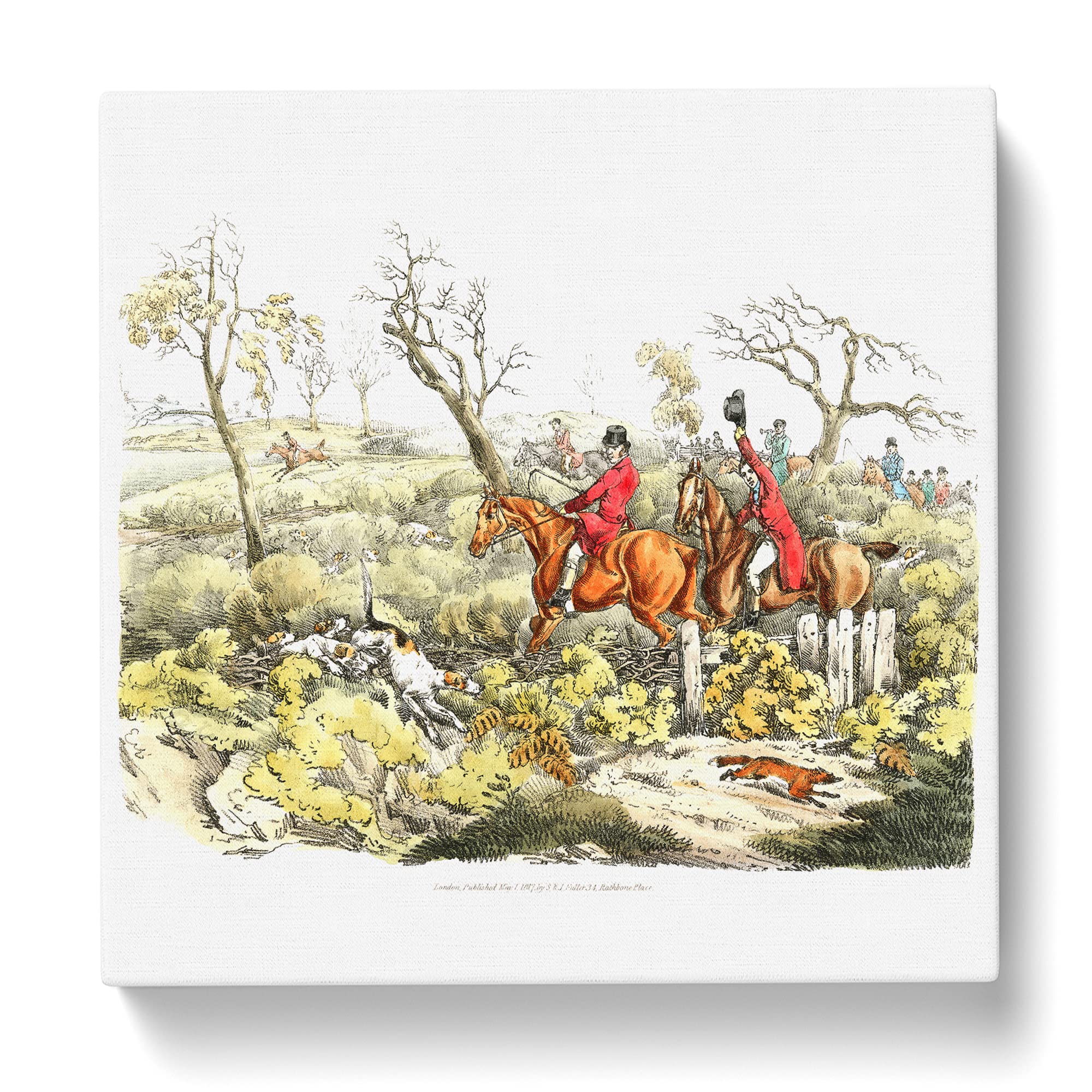 Fox Hunting by Henry Alken Canvas Print, Mixed, 35L x 35W cm - Image 3