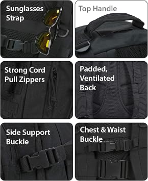 Rockland Military Tactical Laptop Backpack, Black