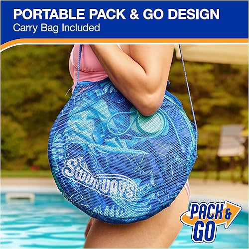 Miniatura 6 de Swimways Elite Spring Float Hamaca Tumbona de piscina, flotadores inflables de piscina para adultos con inflado rápido, hamaca de piscina para