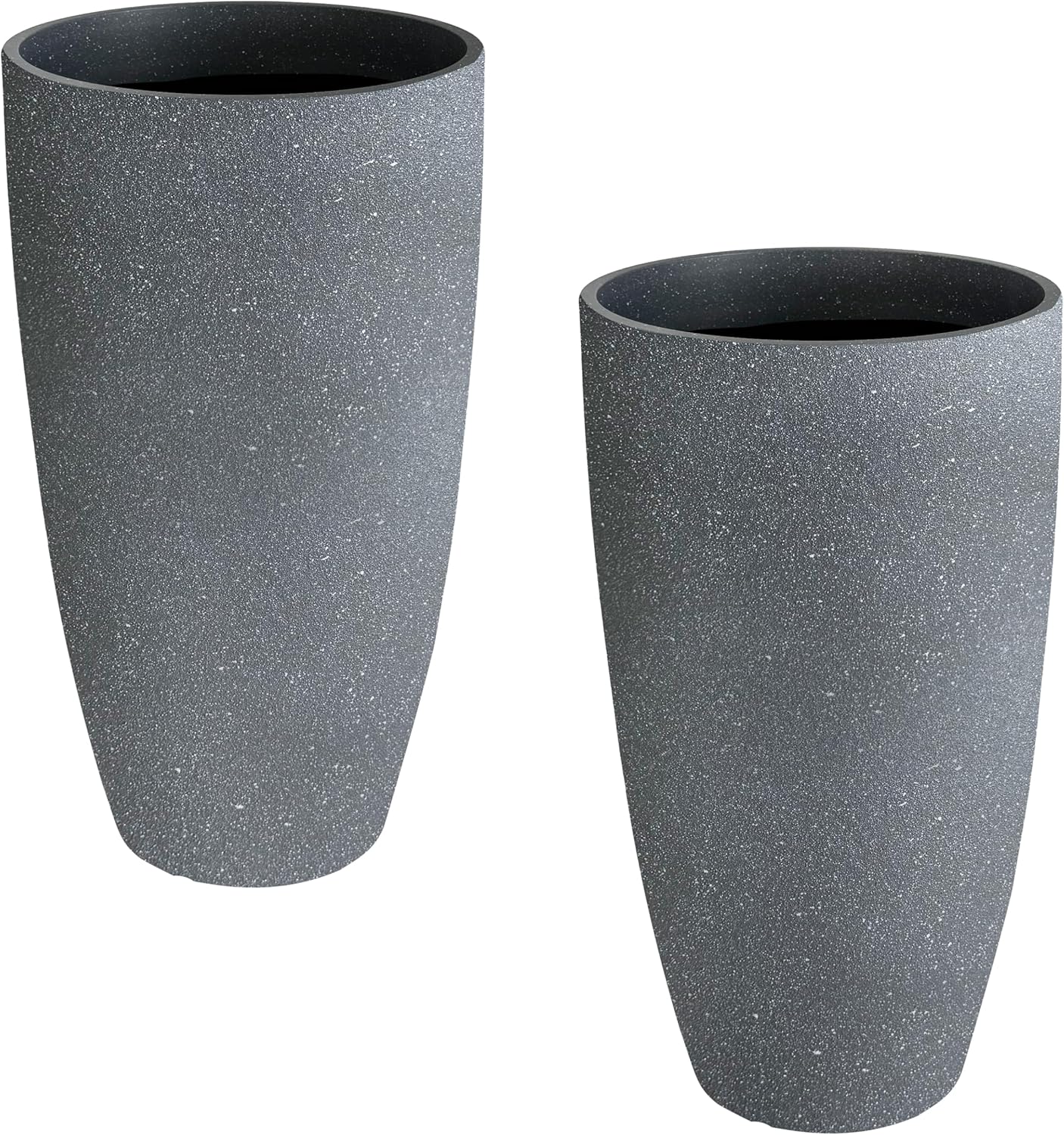 2 Packs 21 inch Tall Planter, Indoor Outdoor Round Planter for Porch, Large Plant Pot with Drainage Hole for Home Garden Front Door, Modern Decorative Pots for Plants (Blue)