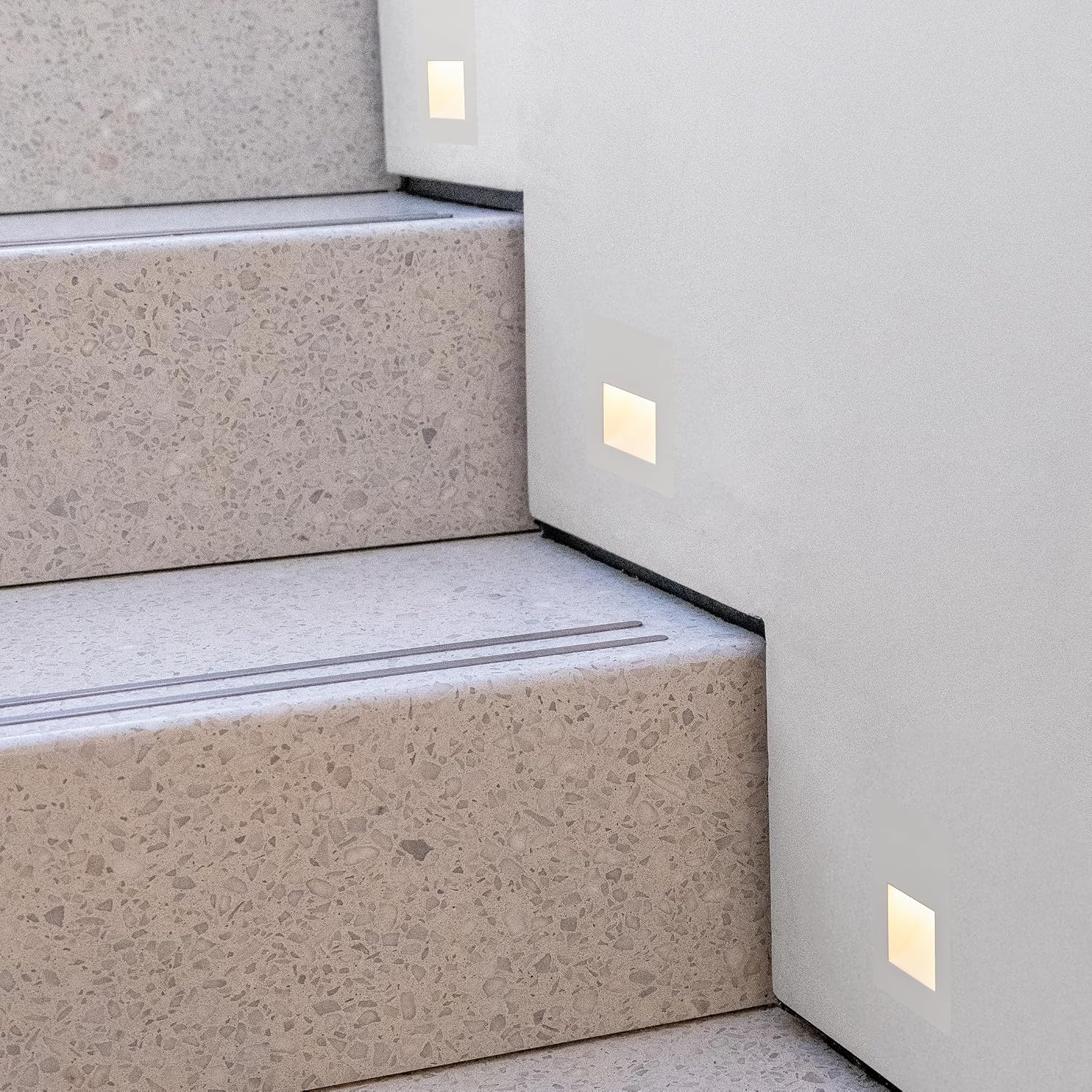 Maxxima Trimless Vertical LED Step Light, Modern Indoor/Outdoor Stair Light, 5 CCT Color Selectable 2700K, 3000K, 3500K, 4000K, 5000K, 80 Lumens, IP65 Rated for Outdoor and Damp Locations, White
