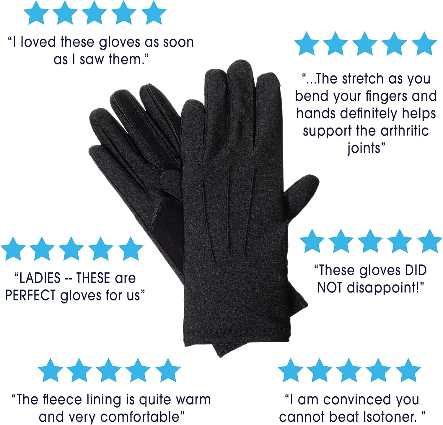 isotoner Women’s Spandex Cold Weather Stretch Gloves with Warm Fleece Lining at  Women’s Clothing store