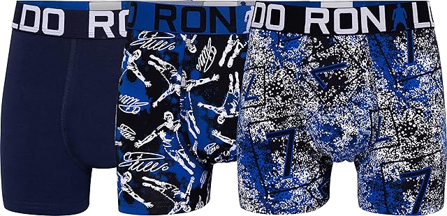 CR7 Cristiano Ronaldo Boy's Cotton Trunks, Multicolour, 10-12 Years UK