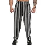 Men's Baggy Sweatpants with Pockets, Loose Fit Striped Oldschool Trackpants