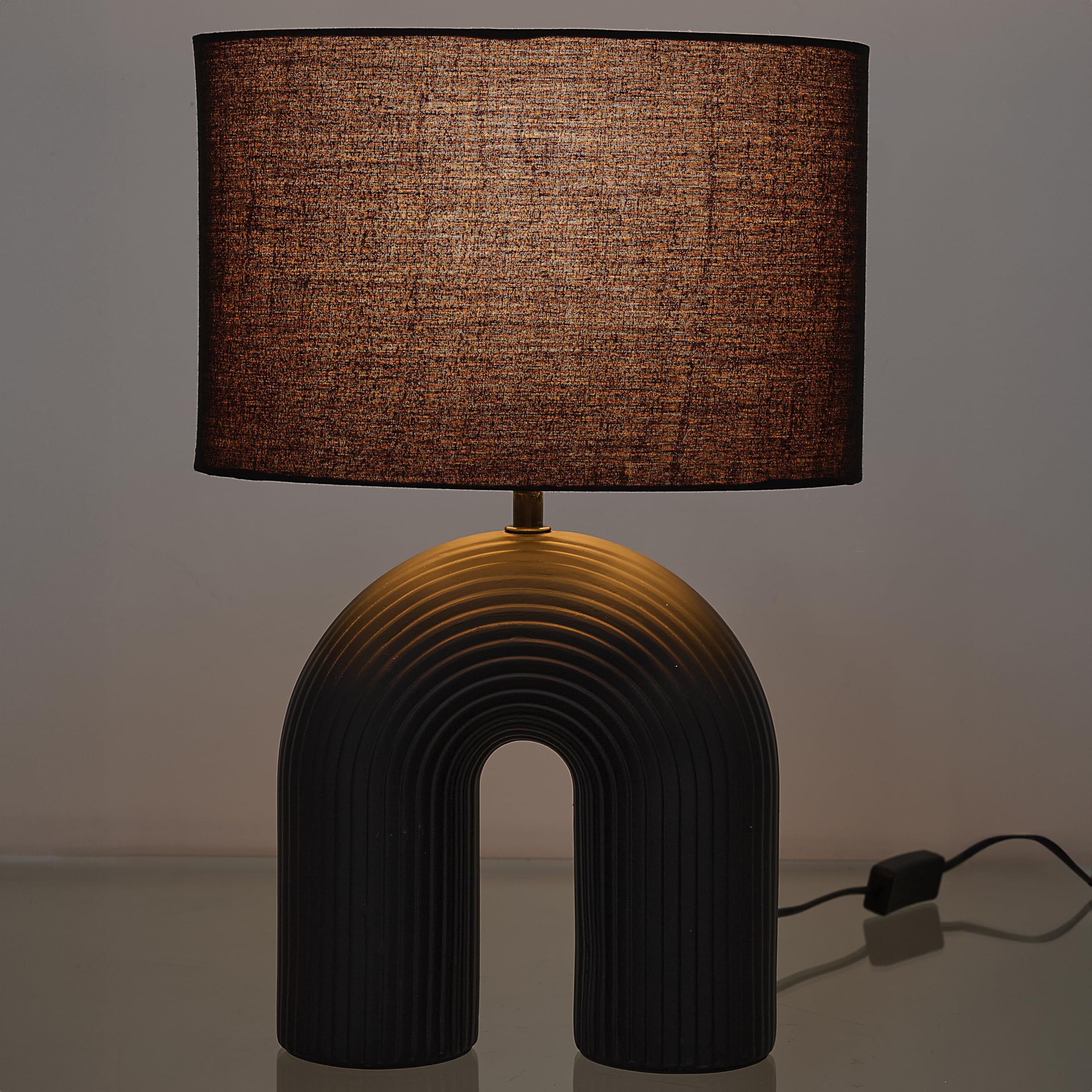 HOME DECO FACTORY Lampe Céramique Design Moderne Variateur d'Intensité Noir