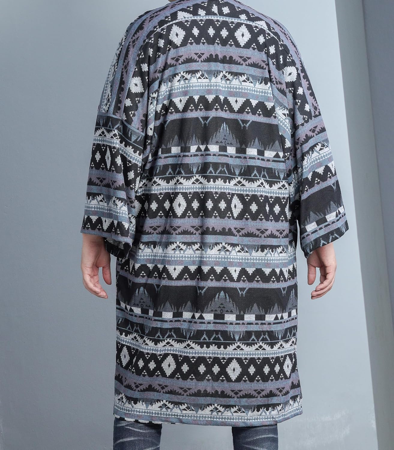 Men's Long Print Kimono Cardigan Oversize Noragi Jacket Unisex Japanese Style Haori Sweater Yukata Robe - Image 3