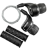 MEGHNA 3x7 21-Speed Twist Grip Shifters with Non-Slip Grips for Mountain, Kids, Hybrid Bikes & Tricycles (Pair)