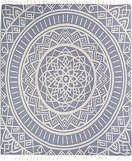 Sand Cloud Extra Large Turkish Beach Towel - Sand Free - 100% Organic Turkish Cotton Yarn - Quick Dry Towel for Beach, Picnic, Blanket or Bath - As Seen on Shark Tank - Cool Glacier (Navy)