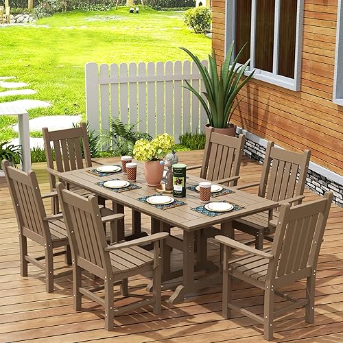 Miniatura 4 de WestinTrends Malibu - Sillas clásicas de comedor para exteriores con brazos, sillas Adirondack de madera de polietileno para todo tipo de clima,
