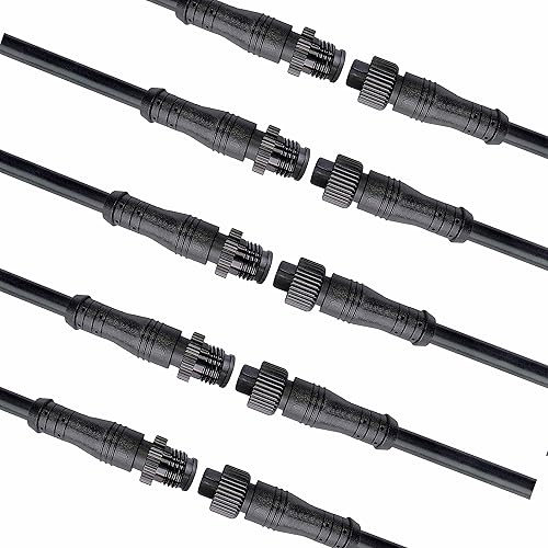 Vista 24 de Conector eléctrico de 2 pines, conector LED de 2 núcleos para exteriores, 20 AWG IP68, enchufe macho hembra, conectores LED con cable de 7.9 in