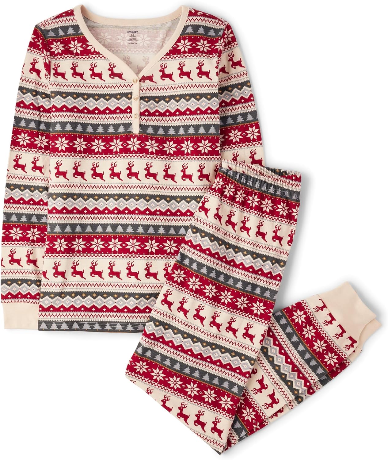 Gymboree unisex-child Holiday Family Matching 100% Cotton Long Sleeve Top and Pants,gymmies Pajama Set