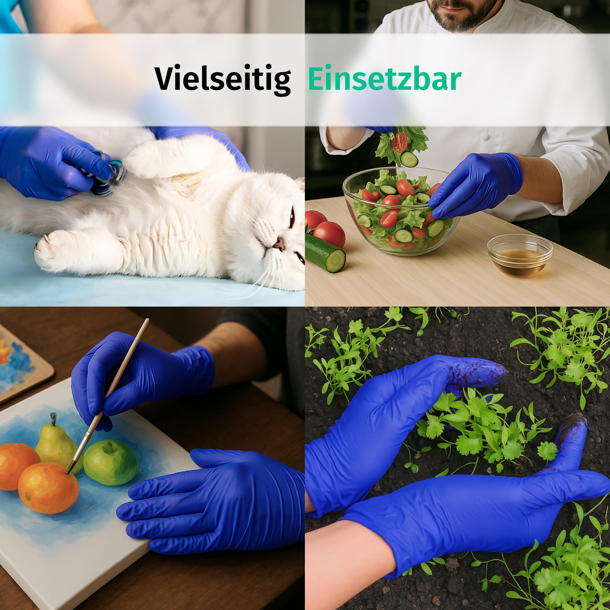 SF Nitrilhandschuhe L Violett – 1000 (10x100) Stück Einweghandschuhe, Einmalhandschuhe, Medizinische handschuhe, Puderfrei, Latexfrei, für Kochen, Putzen, Medizin, Kosmetik, Haushalt