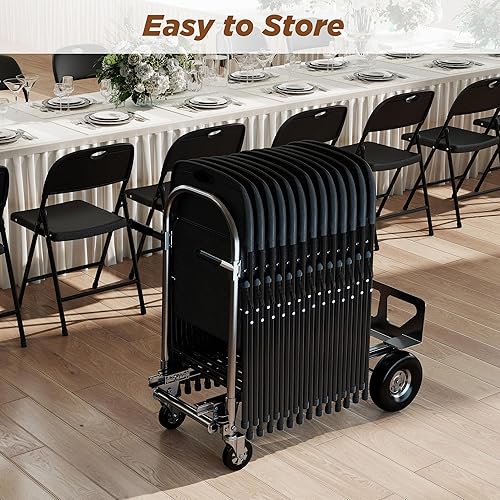 Miniatura 2 de Sillas plegables, silla plegable de plástico, sillas plegables de metal resistente de plástico para exteriores, asiento comercial plegable