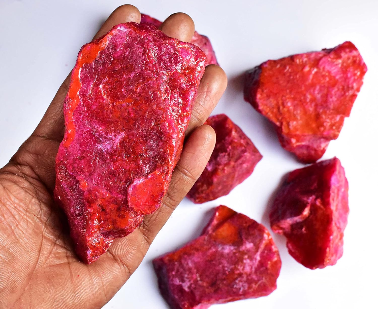 Miniatura 3 de Ramagems Madagascar - Rubí crudo natural sin cortar, piedra preciosa de hecho, certificado Ruby Manik, cristal curativo auténtico