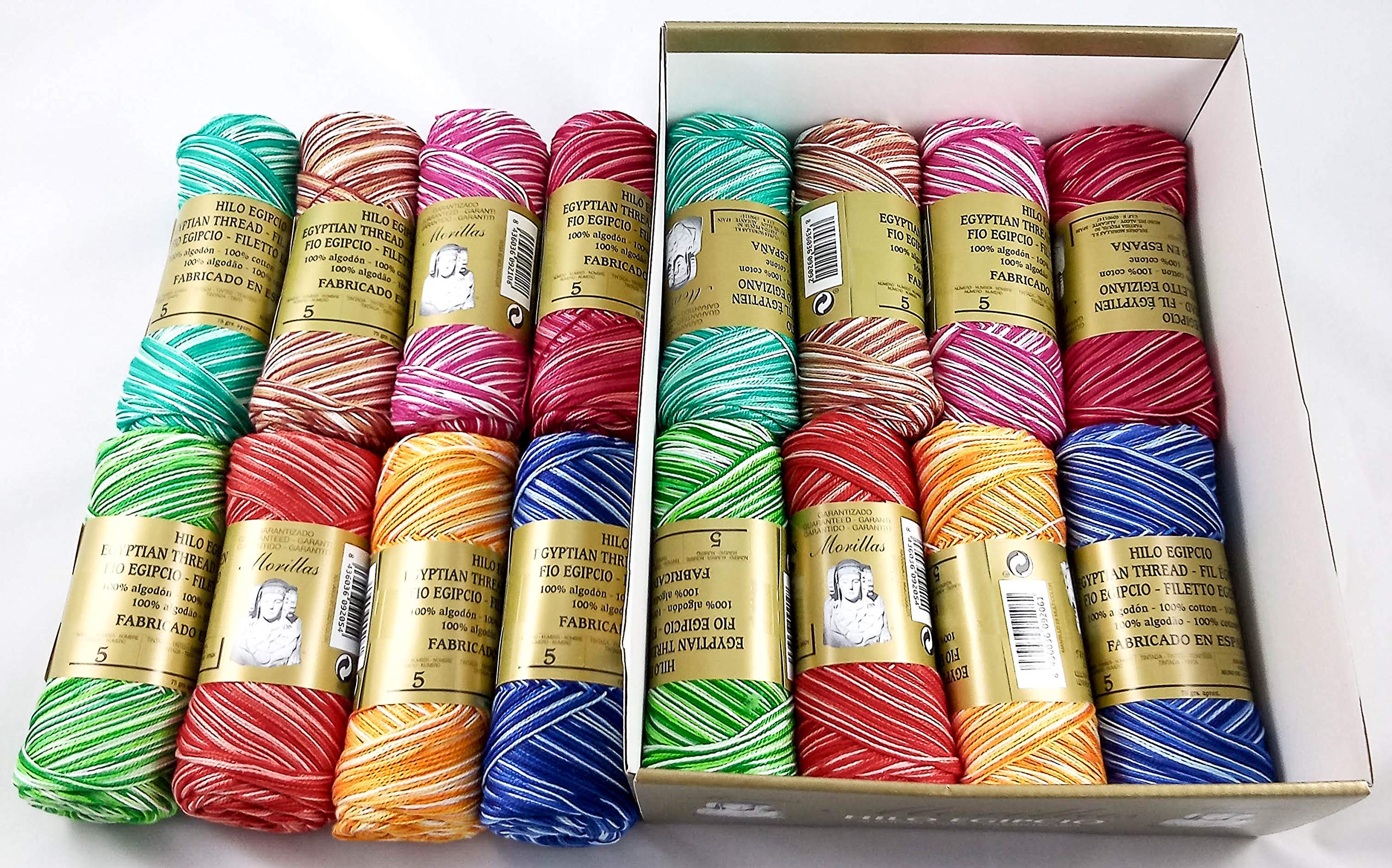▷ Confezione da 16 Zepelines Ne 5/2 assortiti, 100% cotone egiziano mercerizzato per lavori a maglia o all'uncinetto con una finitura elegante.