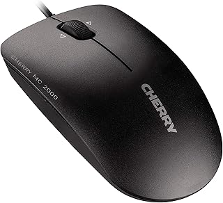 CHERRY MC 2000 Standard Size Wired Mouse – Symmetrical Design for Right and Left – 3 Buttons – 1600 DPI – GS Approved – Black