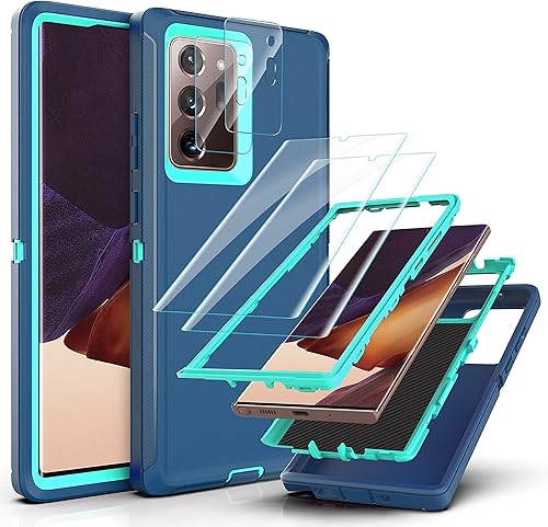 YmhxcY Note 20 Ultra - Funda con película de TPU flexible autorreparable (paquete de 2) y película protectora de pantalla para lente de cámara 2