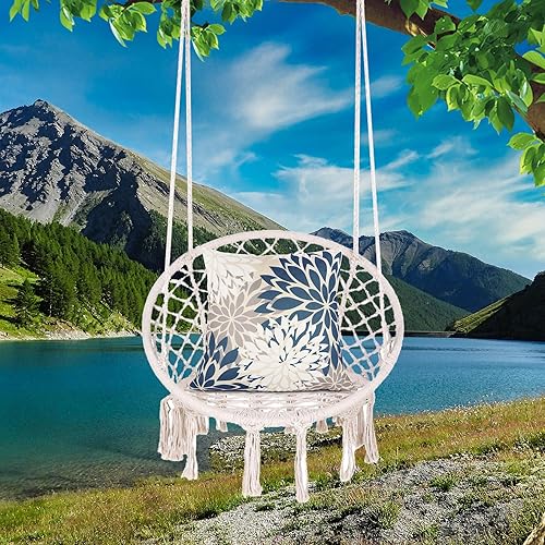 Miniatura 9 de Juego de 4 fundas de almohada decorativas de lino con diseño floral blanco y azul de 18 x 18 pulgadas, para exteriores e interiores, para patio,