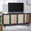 SAFAVIEH Piran TV Stand for up to 70 Flatscreen Black, 4 Doors with Interior Storage, Entertainment Media Console (MED9611F)