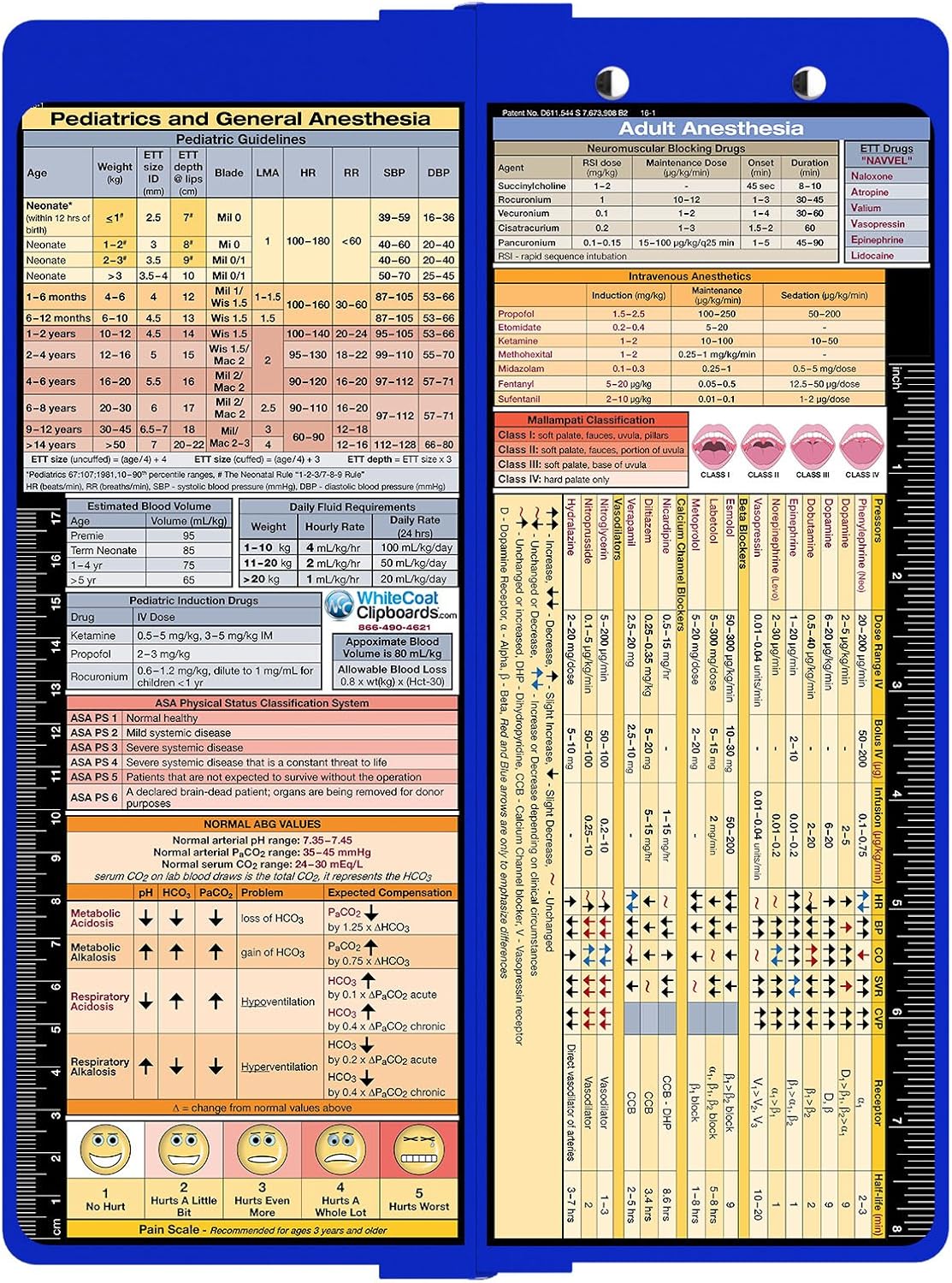 Whitecoat Clipboard® Vertical - Blue Anesthesia Edition