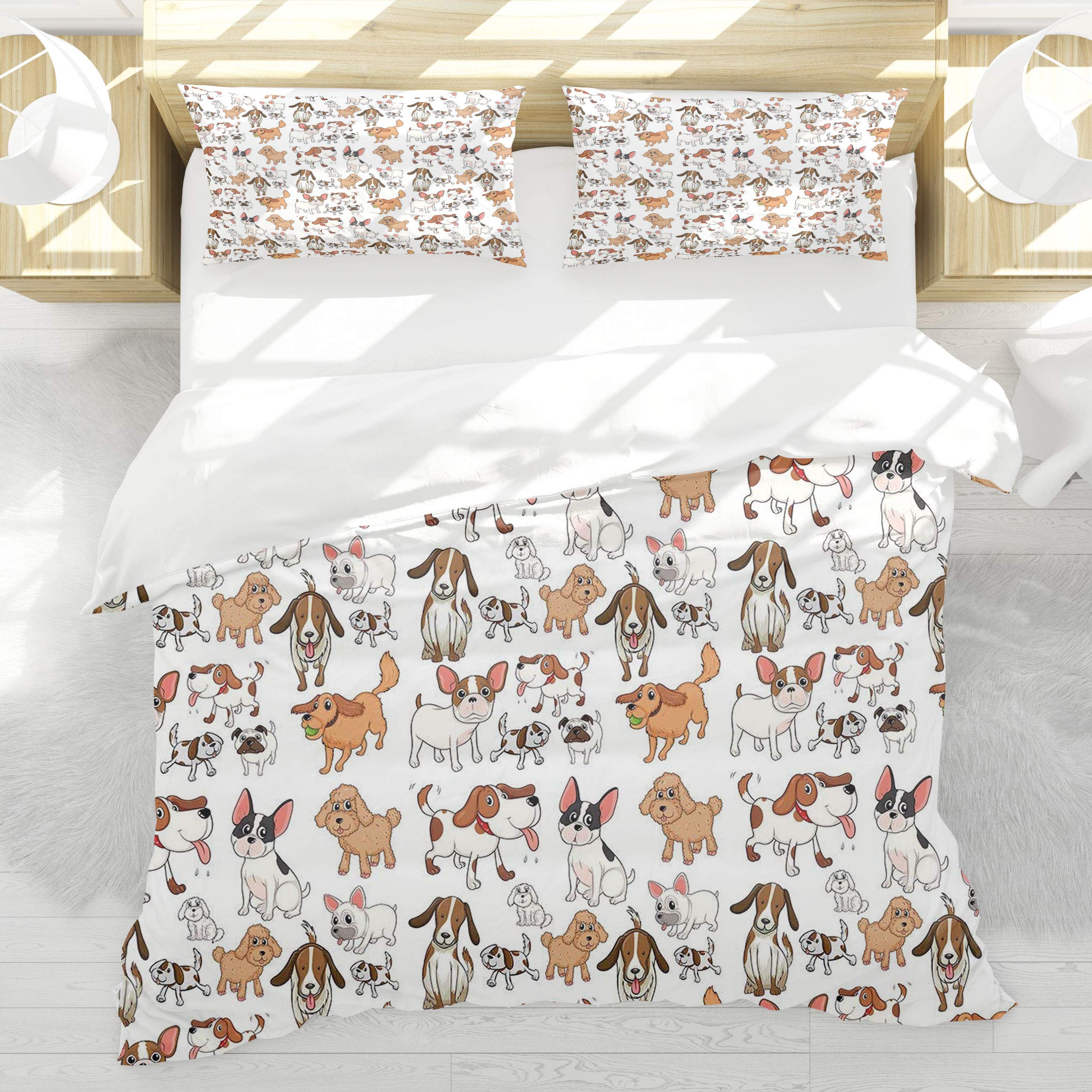 Housse de couette Chihuahua et Bulldog pour décorer une chambre d'enfant ludique